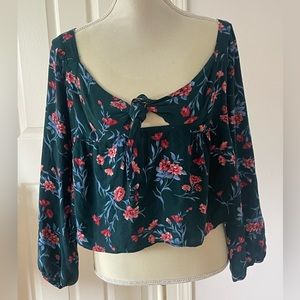 AE Floral Blue Blouse